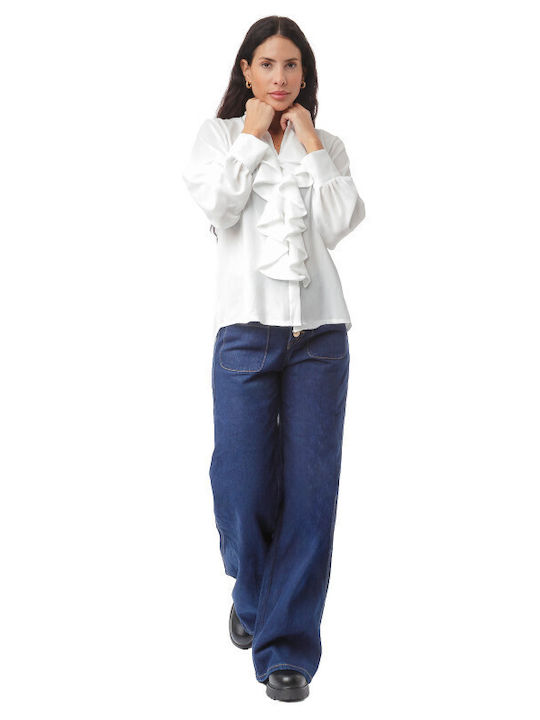 Women's Long Sleeve Shirt White