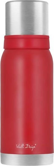 Vialli Design Fuori Bottle Thermos Stainless Steel 1lt Red