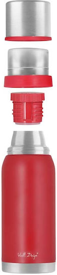 Vialli Design Fuori Bottle Thermos Stainless Steel 1lt Red