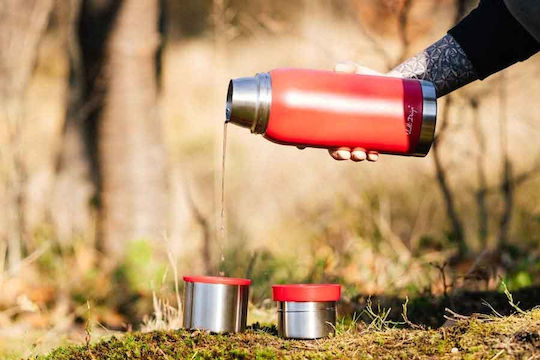 Vialli Design Fuori Bottle Thermos Stainless Steel 1lt Red