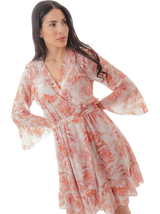 Sommer Mini Damenkleid mit Rüschen Rosa