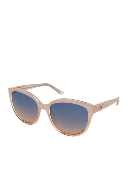 Guess Women’s Sunglasses With Beige Horn-Rimmed Frame And Grey Gradient Lens GU7877 57B