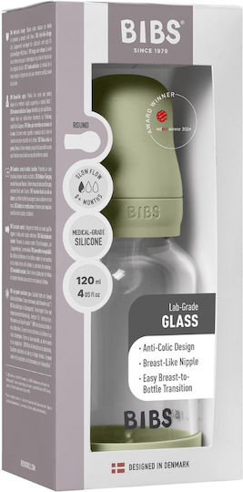 Bibs Glass Baby Bottle Set Anti-Colic with Silicone Nipple 120ml