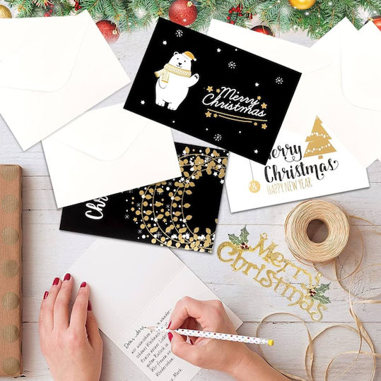 Комплект От 24 Коледни Празни Картички 24 Плика 10*15см