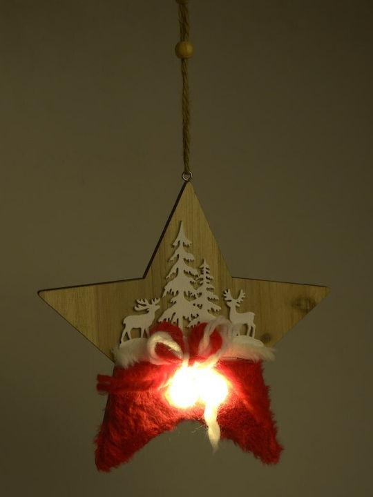 Inart Plastic Illuminated Christmas Decorative Star 18x1x19cm