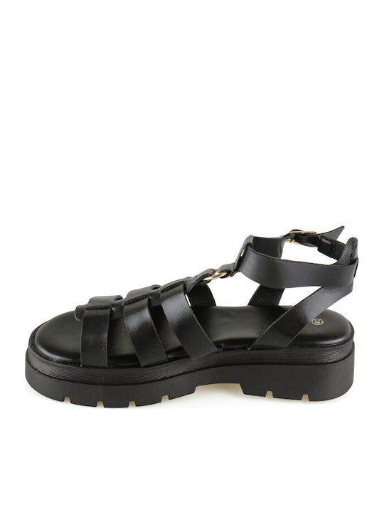 Γυναικεία Σανδάλια Gladiator Flatforms Μαύρα
