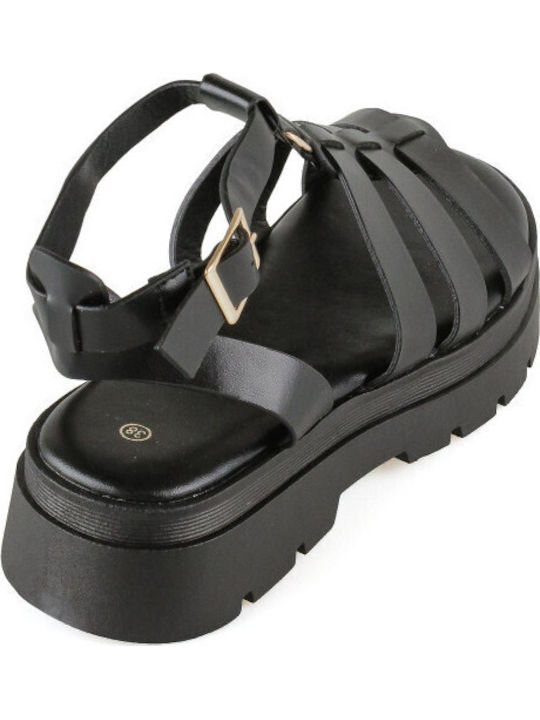 Γυναικεία Σανδάλια Gladiator Flatforms Μαύρα