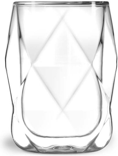 Vialli Design Set Brillen Wasser / Kaffee / Freddo Glas Braune 350ml 2Stücke