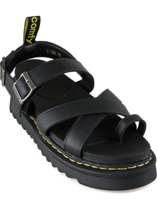Women's Flat Sandals Flatforms in Black Color