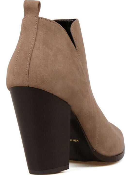 Suede Women's Ankle Boots Brown