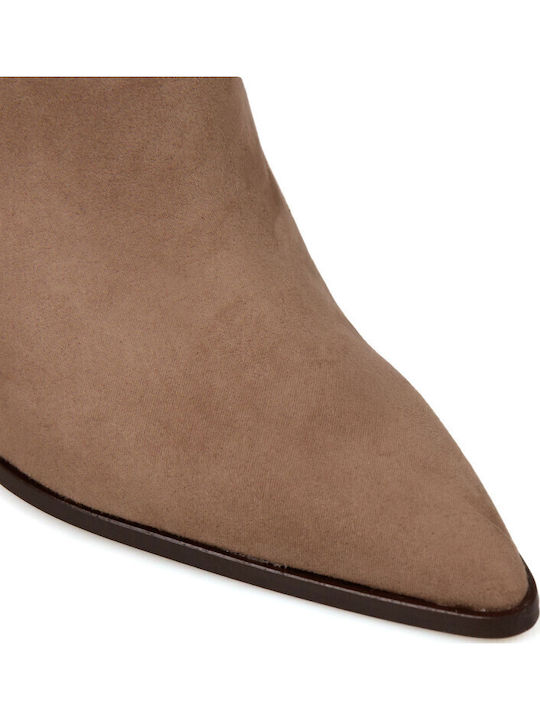 Suede Women's Ankle Boots Brown