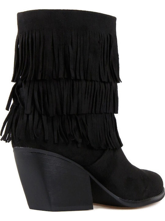 Suede Women's Cowboy Boots Black