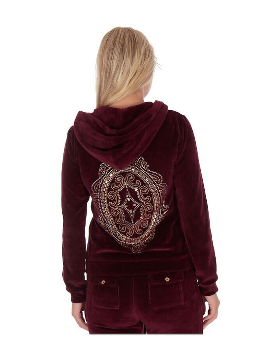 Sweatpants Set Velvet Burgundy
