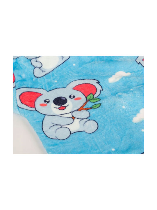 Κουβέρτα Fleece Γαλάζια 80x80εκ.