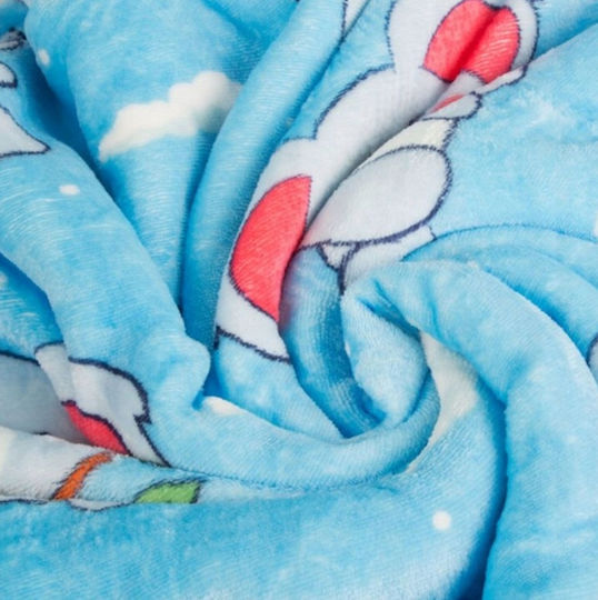Κουβέρτα Fleece Γαλάζια 80x80εκ.