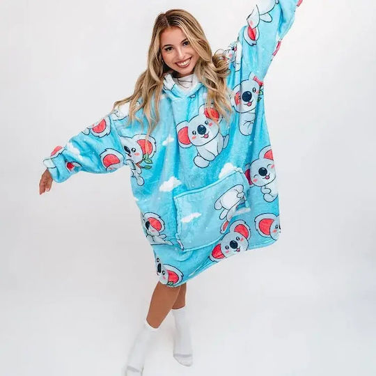 Κουβέρτα Fleece Γαλάζια 80x80εκ.