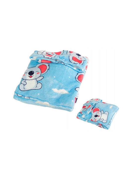 Κουβέρτα Fleece Γαλάζια 80x80εκ.