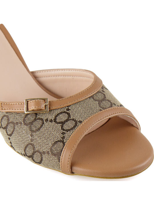 Mules with Heel in Brown Color