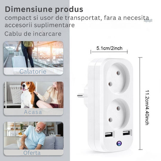 Taggo Cameră Ascunsă WiFi Lampă facială 1080p