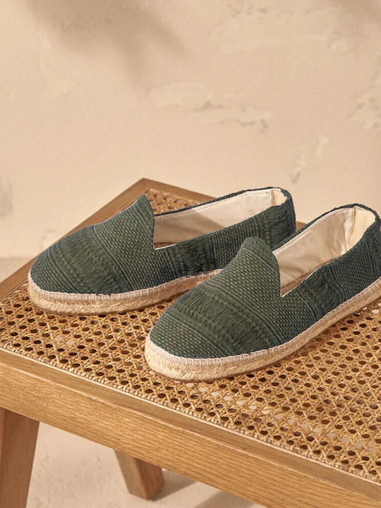 Yucatán Stoff Herren Espadrilles in Braun Farbe