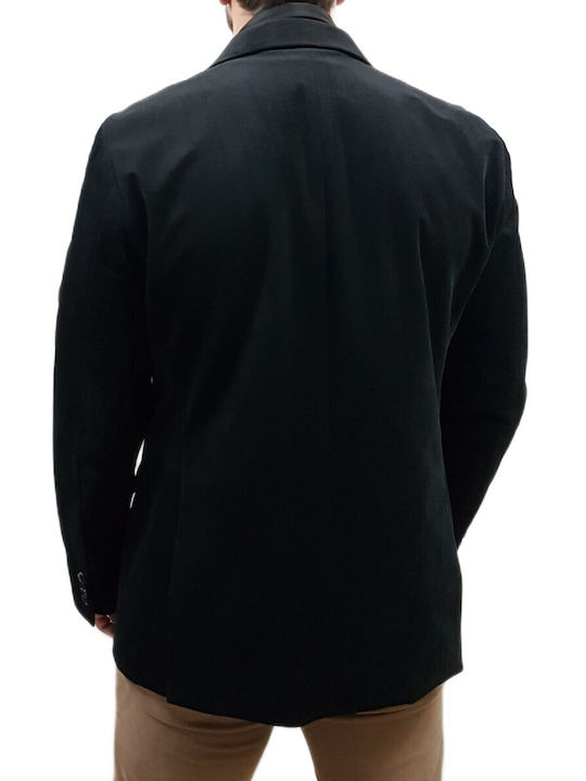 Men's Winter Suit Jacket Slim Fit Black