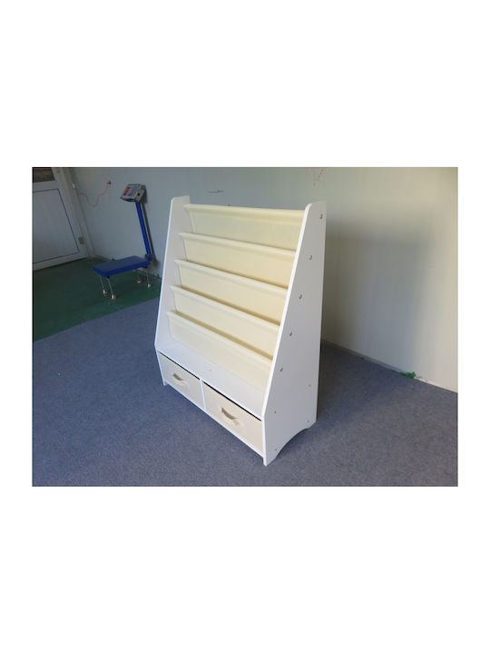 Bibliotecă pardoseală Metal Alb 70x30x85cm
