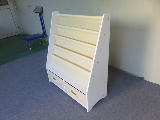 Bibliotecă pardoseală Metal Alb 70x30x85cm