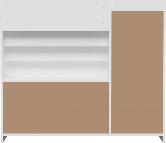 Βιβλιοθήκη Τοίχου Ξύλινη Λευκή 92x30x80cm