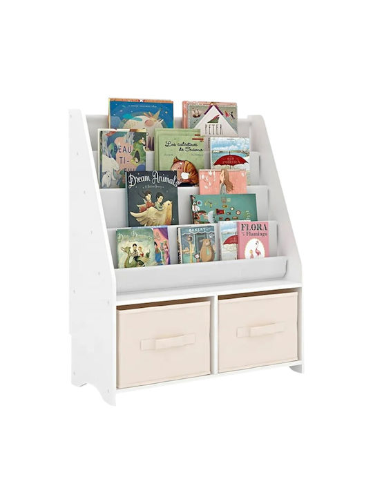 Bibliotecă pardoseală Metal Alb 70x30x85cm