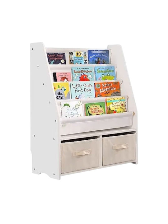 Bibliotecă pardoseală Metal Alb 70x30x85cm