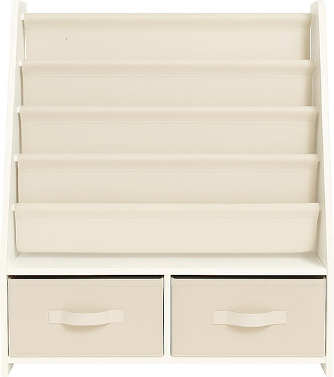 Bibliotecă pardoseală Metal Alb 70x30x85cm