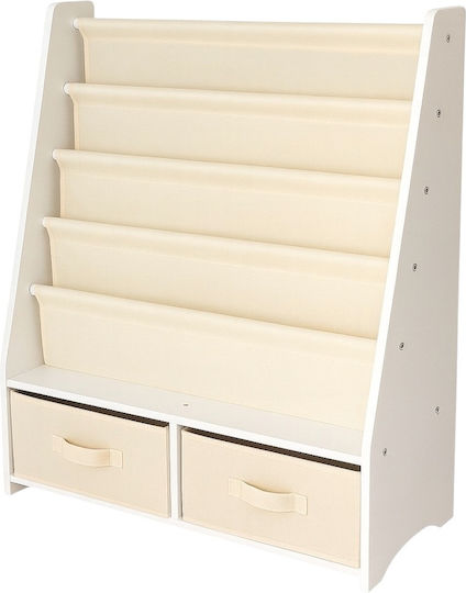 Bibliotecă pardoseală Metal Alb 70x30x85cm