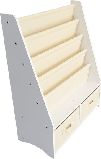 Bibliotecă pardoseală Metal Alb 70x30x85cm