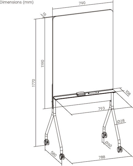 Ergo Office Hanging Dry Erase Board 119x79cm