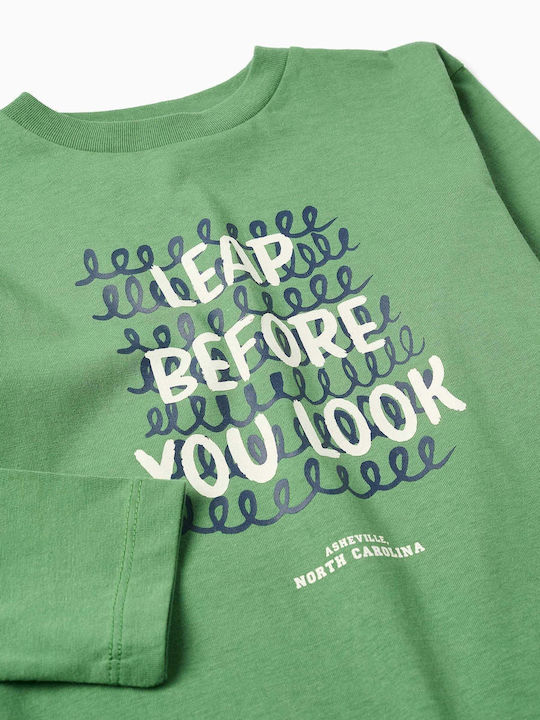 Παιδική Μπλούζα Μακρυμάνικη Πράσινη Leap Before You Look