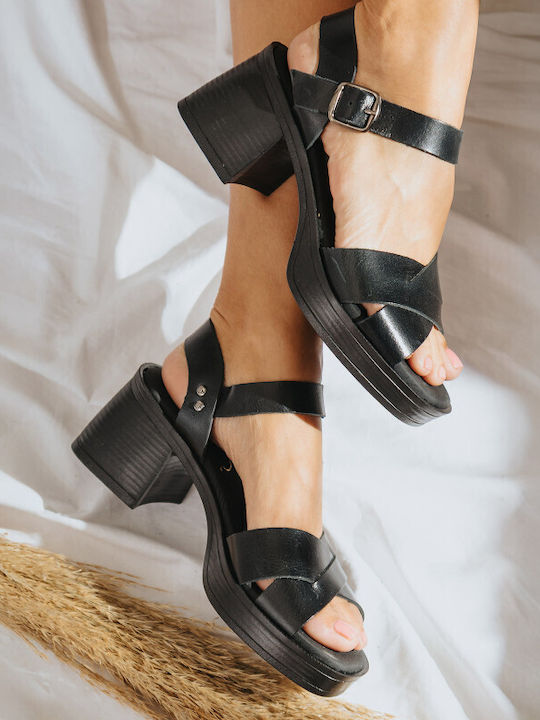 Leder Sandalen Schwarz