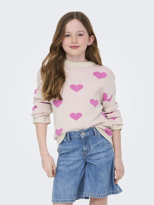 Kids' Sweater Long Sleeve Pink, Beige