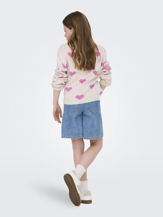 Kids' Sweater Long Sleeve Pink, Beige