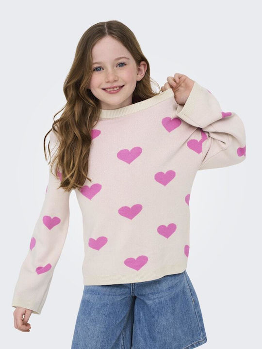 Kids' Sweater Long Sleeve Pink, Beige