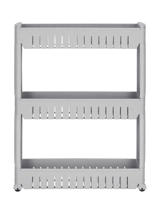Troler De Bucătărie Din Plastic Cu 3 Locuri Gri 54x13x70cm