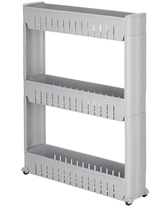 Troler De Bucătărie Din Plastic Cu 3 Locuri Gri 54x13x70cm