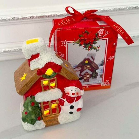 Velve Crăciun Lampion Roșu 15x12cm.