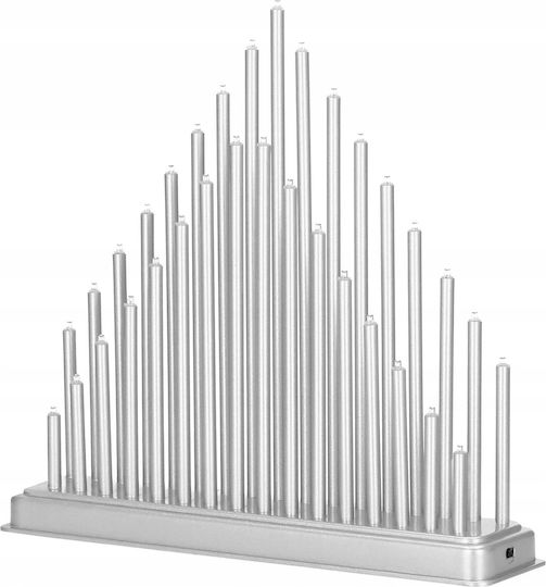 Crăciun Plastic Suport pentru lumânare Argintiu Baterie 29.5cm.