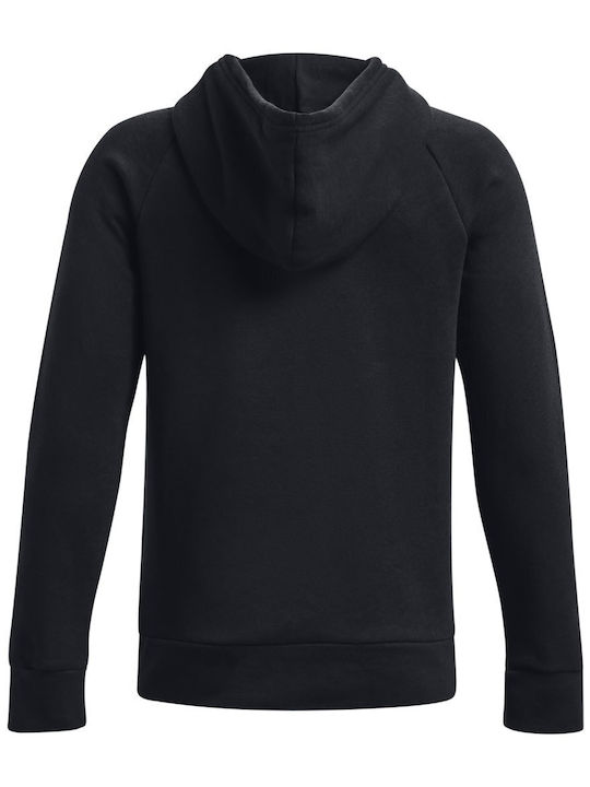 Fleece Παιδικό Φούτερ με Κουκούλα και Τσέπες Μαύρο Rival