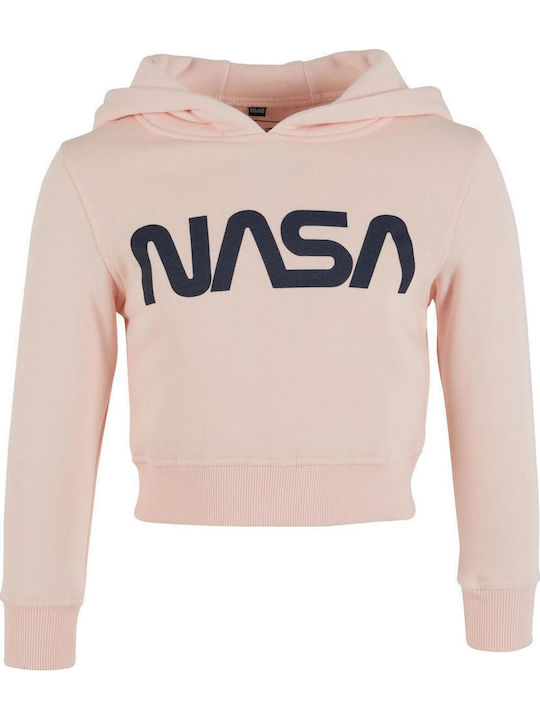 Fleece Kinder-Sweatshirt Gekürzt mit Kapuze Rosa
