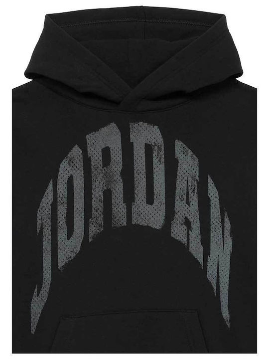 Fleece Kids Sweatshirt with Hood and Pockets Black
