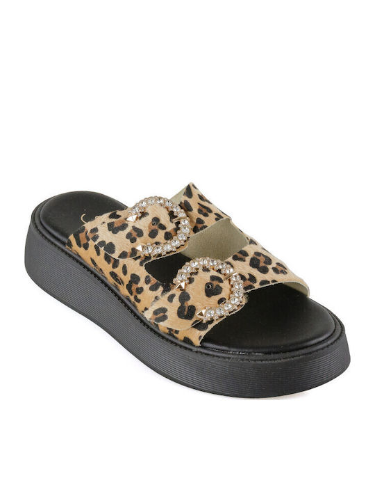 Кожени Дамски Сандали Flatforms