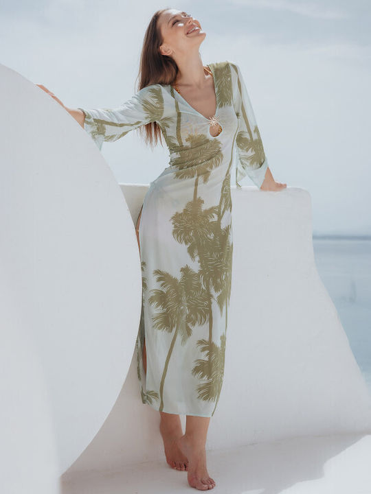 Silia D Feminin Caftan de Plajă Verde
