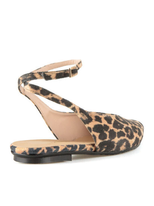 Suede Γυναικείες Μπαλαρίνες Slingback με Λουράκι