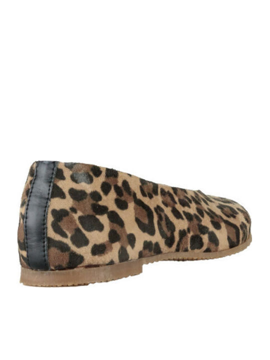 Suede Leopard Ballerinas Multicolour